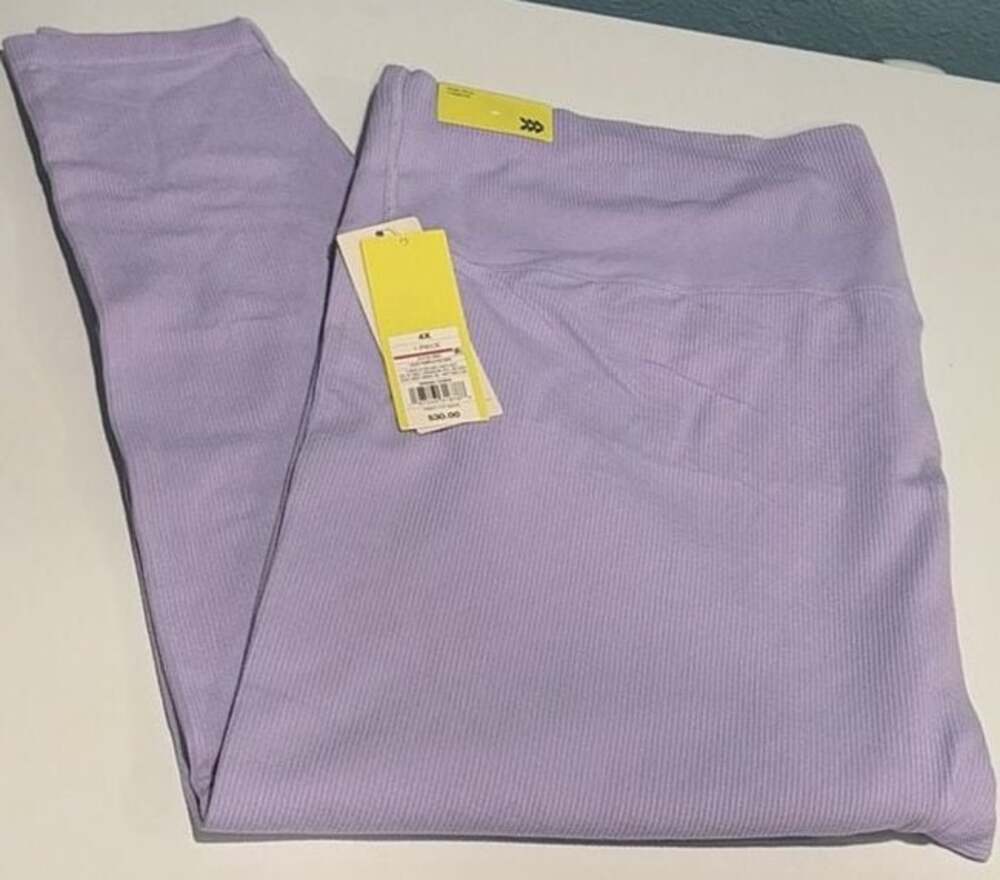 All in Motion Women's High-Rise Rib Leggings - Lilac Purple 4X